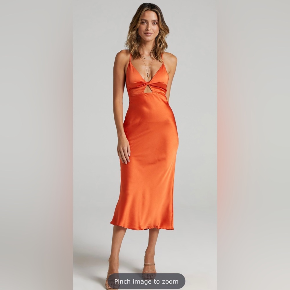 Stella Orange Midi Dress